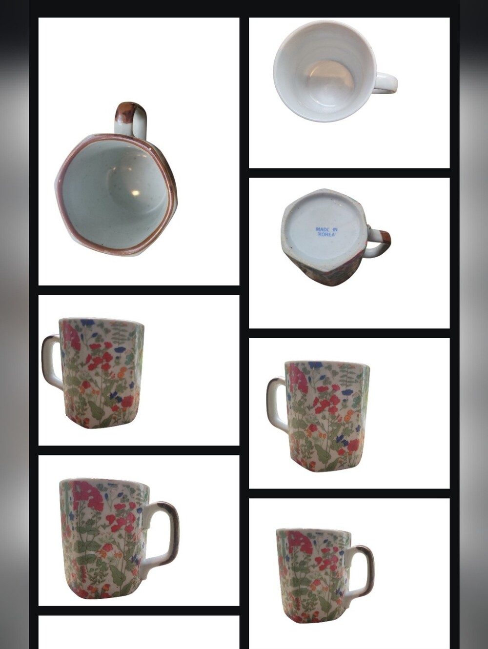 Floral Ceramic Mug - White with Multicolor Flower Print - Picture 2 of 2